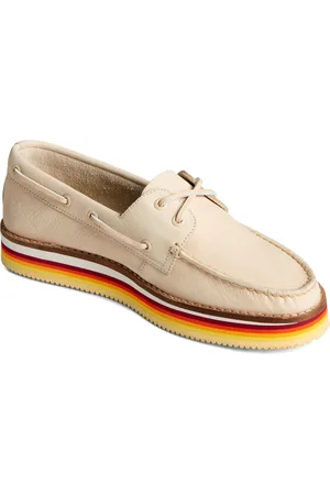 Sperry Authentic Original Stacked Läder Dam Ivory Båtskor