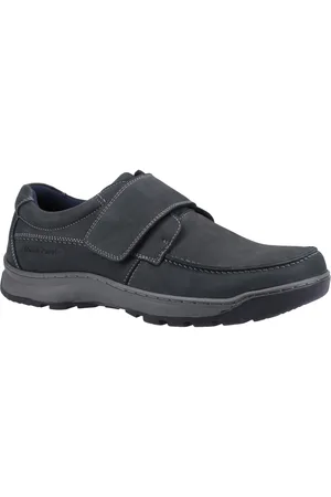 Hush Puppies Casper Leather Nubuck Loafers i marinblå läder för män