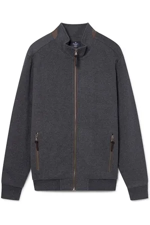 Hackett Herrhackett, Harrington Full Zipped Tröja i Kolgrå