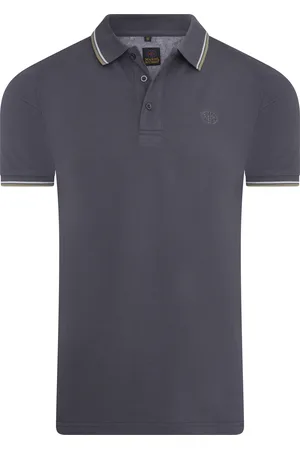 Mario Russo Polo SS Tipped Polo Edward Grey