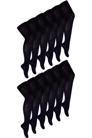 Sock Snob 12 par multipack skoluniformsstrumpbyxor för flickor | | Mjuka och bekväma, enfärgade, ogenomskinliga strumpbyxor för barn