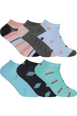 Sock Snob 12 par bambu träningsstrumpor för flickor - andningsbara strumpor för ankel - prickar/former