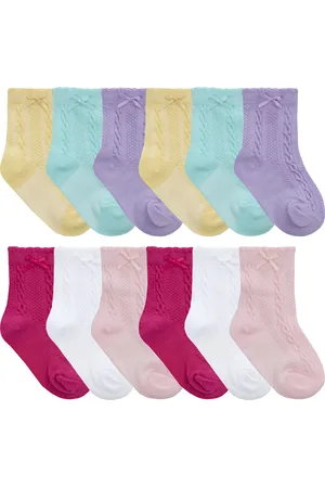Sock Snob 12 par babystrumpor med kabel/snodd | Mjuka babystrumpor för pojkar och flickor - Assorterade