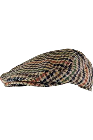 Sock Snob Mens Vintage Houndstooth Plaid Wool Blend Newsboy Flat Ivy Cap Hat - GL228A