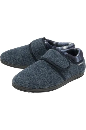 Dunlop Kardborre tofflor för män | | Memory Foam | Orthapedic | Easy Close | House Bedroom Indoor