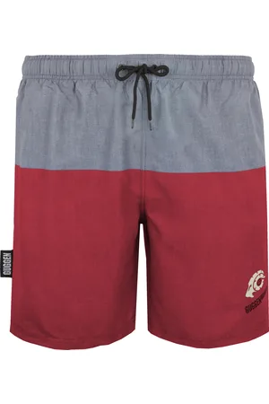 Guggen Mountain Badshorts för män med röda mönsterränder