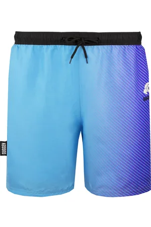 Guggen Mountain Badshorts för Män med Mönsterränder Purpur