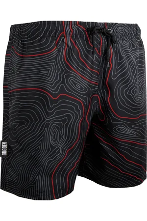 Guggen Mountain Badbyxor för Män Ränder Casual Board Shorts Linjemönster