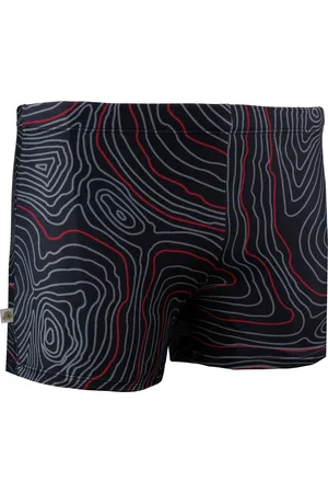 Guggen Mountain Badshorts för Män med åtsittande Randiga Boxershorts