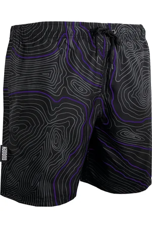 Guggen Mountain Badbyxor för Män Ränder Casual Board Shorts Linjemönster