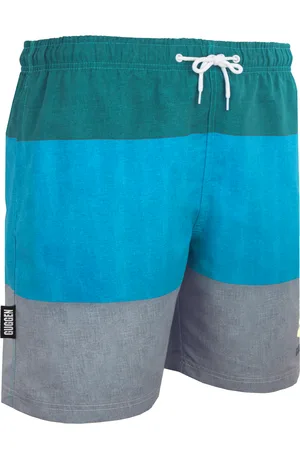 Guggen Mountain Badshorts för män med mönsterränder gröna