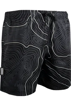 Guggen Mountain Badbyxor för Män Ränder Casual Board Shorts Linjemönster