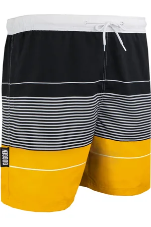 Guggen Mountain Badshorts för Män med Gula Mönsterränder