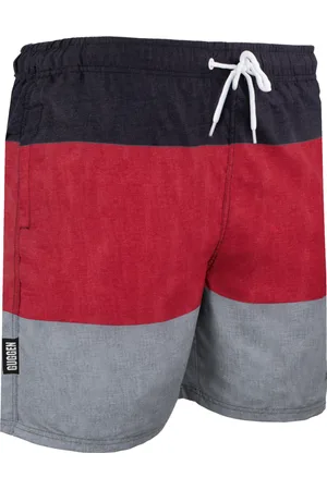 Guggen Mountain Badshorts för män med röda mönsterränder