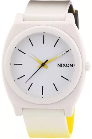 Nixon Time Teller P -våren 2017- svart/vit/gul blekning, Vit/flerfärgad, En storlek, Rem