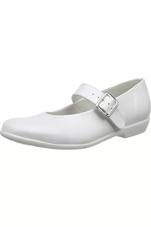 Däumling Djumling dam Mia slutna ballerina, Vit Perlato Weiss71-39 EU Schmal