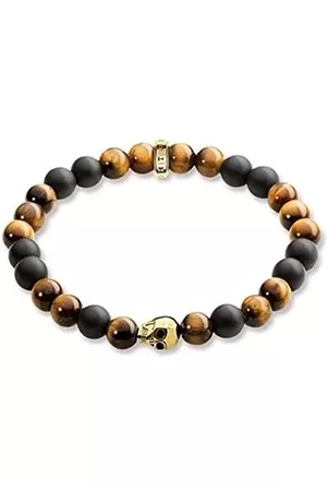 Zancan curb chain bracelet with tag and tiger's eye.