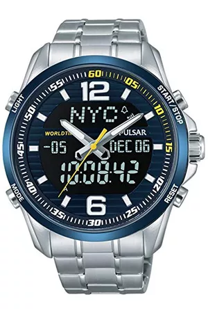 Pulsar Unisex analog kvartsklocka med rostfritt stålpläterat armband – PZ4003X1, SILVER, armband