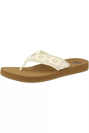 Reef Dam vår vävd flip-flop, Svartvit37.5 EU