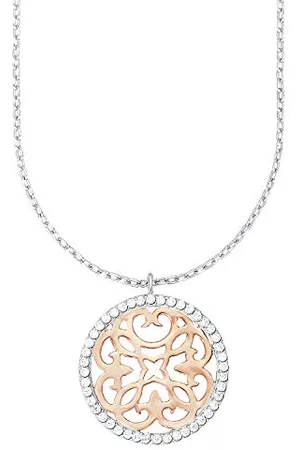 Amor Damkedja 42+3 cm med berlock ornament Bicolor 925 silver del-roséguldpläterad zirkon vit