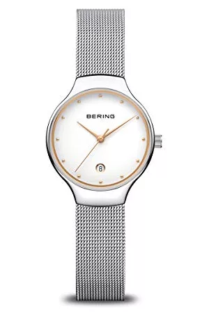 Bering Unisex Analogt Quarz Classic Collection armbandsur med Rostfritt stål Armband och Safirglas