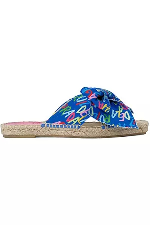 Agatha Ruiz de la Prada Sandalia Yute Kvinnor Blå Bokstäver Multifärg 2,15 cms, Blå flerfärgade bokstäver, 37 EU