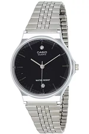Casio Unisex vuxen analog kvartsklocka med armband i rostfritt stål, svart, 35 mm, Rostfritt stål armband Diamond-Edition