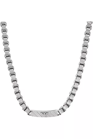 Emporio Armani Man Halsband - Mäns ID-halsband i rostfritt stål, EGS2922040, Length: 530mm, Width: 30mm, Rostfritt stål, Ingen ädelsten