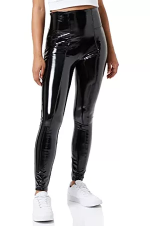 Spanx – Svarta skulpterande leggings i läderimitation med hög