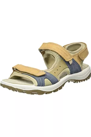 Lurchi Kvinna Sandaler - Lake platt sandal för damer, Marinblå konjak, 40 EU