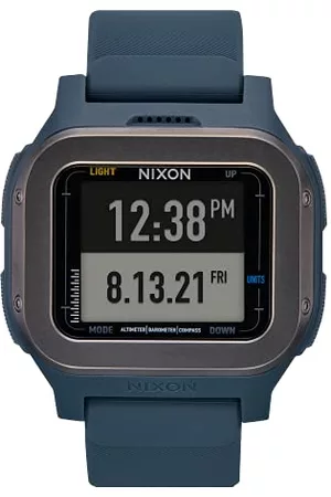Nixon Man Digitala klockor - Regulus Expedition A1324 – digital sportklocka för män (47,5 mm urtavla, 24 mm PU/gummi/silikonband), Mörkblå, OSFM