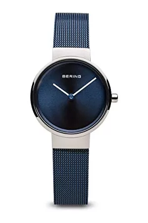 Bering Unisex armbandsur analog kvarts rostfritt stål armband 31 mm Blå/blå