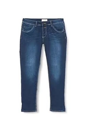 Timezone Kvinna Slim jeans - Dam Slim NaliTZ 7/8, Intensiv blå tvätt, 27W Regular