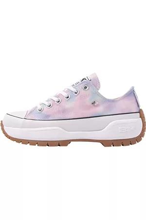 British Knights Kvinna Loafers - Kaya Low Fly dam lågsko sneakers, Rosa blå slips färga, 37 EU