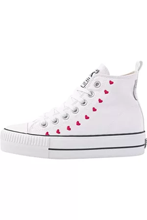 British Knights Kaya MID HIGH-TOP-sko sneakers för kvinnor, Svart röd, 40 EU