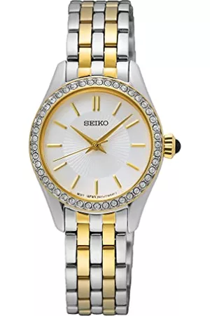 Seiko Kvinna Armband - Dam analog kvartsklocka med rostfritt stål armband SUR540P1, Silver-guld