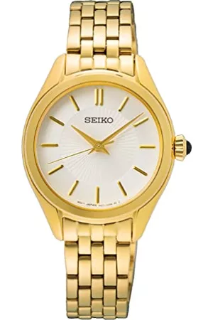 Seiko Kvinna Armband - Dam analog kvartsklocka med rostfritt stål armband SUR538P1, Guld