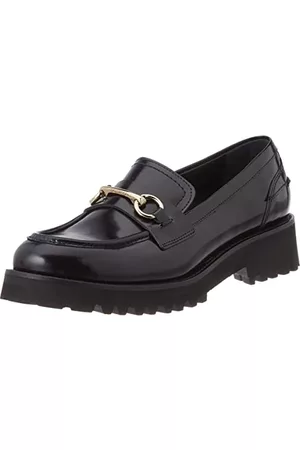 Lottusse Dam Covent Mockasin, Svart/Vit, 3 UK