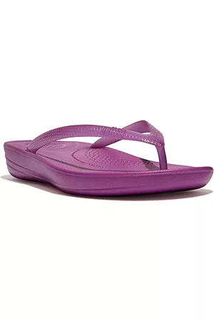 FitFlop Iqrecis Flipflop transparent platt sandal, Miami Violet, 9 UK, Miami Violet, 43 EU