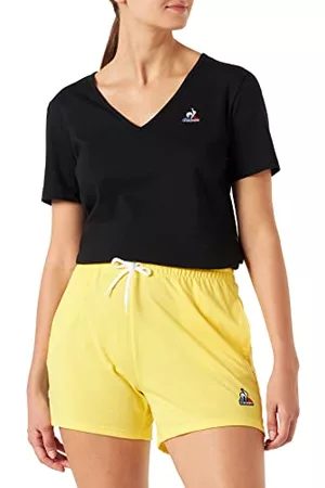 Le Coq Sportif Kvinna Träningsshorts - Le Roq Sports ESS shorts N°1 W, Citron Zest, liten dam