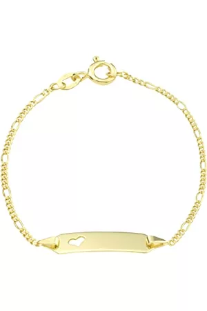 Amor Flicka Armband - ID-armband för flickor, guld 375, hjärta