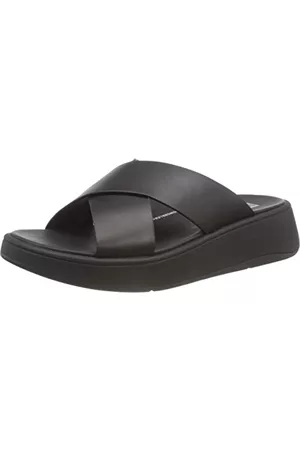 FitFlop Kvinna Sandaler - Dam F-Mode Flatform kil Sandal, Helt svart, 6 UK, Helt svart, 39 EU