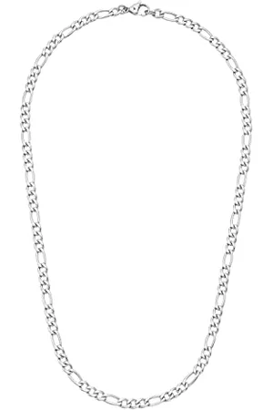 Amor Silverhalsband - Halsband rostfritt stål unisex kvinnor män halsband, 55 cm, silver, levereras i smycke presentlåda, 9242351