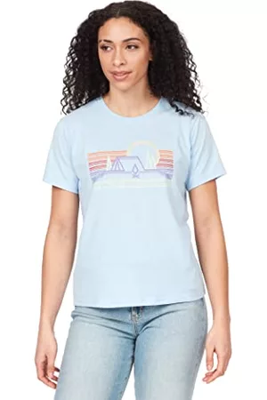 Marmot Kvinna T-shirts - Bivouac t-shirt för kvinnor, tidblå, Medium