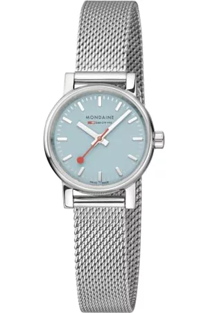 Mondaine Kvinna Armband - Dam analog kvartsklocka med rostfritt stål armband MSE.26140.SM, silver, Armband