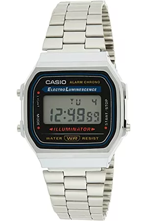 Casio Digitala klockor - Unisex klocka digital med armband i rostfritt stål – A168WA, Förgylld, Armband