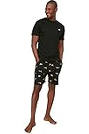 Trendyol Man med slogan mellanvävd T-shirt-kort pyjamasset, , L