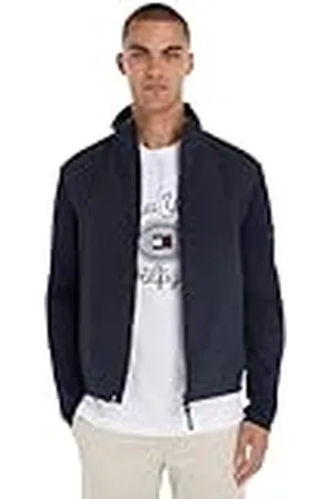 Tommy Hilfiger Herr Mixed Media tröja blixtlås genom tröja, ökenhimmel, XS, , XS