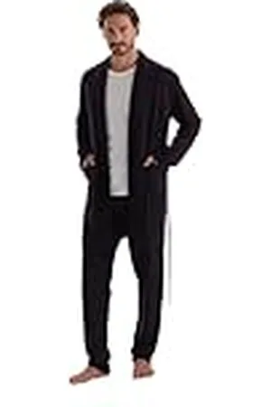 Dagi Herr normal midja fodrad jacquard stickad enkel pyjamas botten, , XL