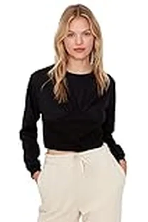 Trendyol Dam myskläder anpassad standard rund hals stickad blus skjorta, , L, , L